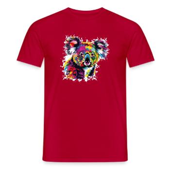Explosion de couleurs de Koala Créatif - T-shirt homme - rouge - Devant - AI Model Male 178 dark (178cm)