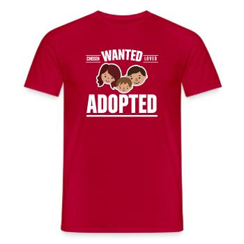 Wanted Chosen Loved Adopted Family - Men's T-Shirt - red - Front - AI Model Male 178 dark (178cm)