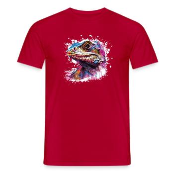 Lizard Graffiti - Men's T-Shirt - red - Front - AI Model Male 178 dark (178cm)