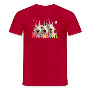 Trio de moutons du carnaval - T-shirt homme - rouge - Devant - AI Model Male 178 dark (178cm)