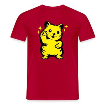 Dessin animé de hamster - T-shirt homme - rouge - Devant - AI Model Male 178 dark (178cm)