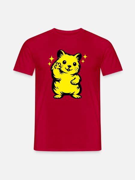 Hamster Cartoon - Men's T-Shirt - red