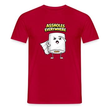 Connards partout : design de comics - T-shirt homme - rouge - Devant - AI Model Male 178 dark (178cm)