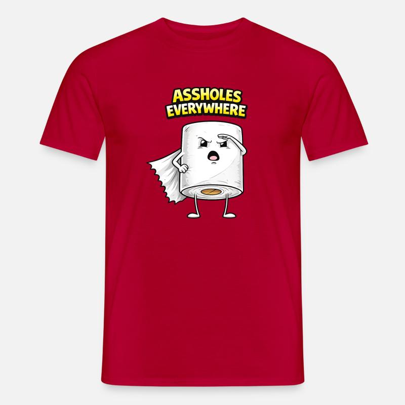 Assholes Everywhere Comic Design - Männer T-Shirt - Rot