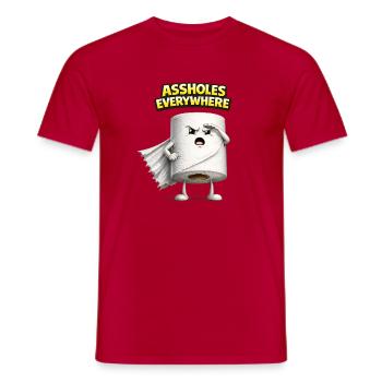 Connards partout : design humoristique 3D - T-shirt homme - rouge - Devant - AI Model Male 178 dark (178cm)