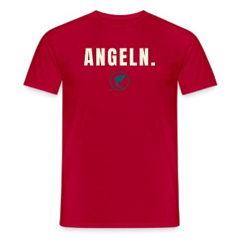 FISHING. Minimalist Fishing Design Success Edition - Men's T-Shirt - red - Front - AI Model Male 178 dark (178cm)