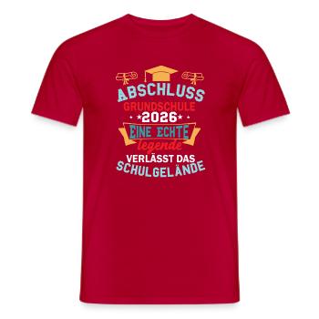 Graduation from primary school in 2026 Legend leaves - Men's T-Shirt - red - Front - AI Model Male 178 dark (178cm)