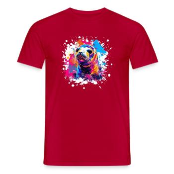 Color Explosion Seal Popart - Men's T-Shirt - red - Front - AI Model Male 178 dark (178cm)