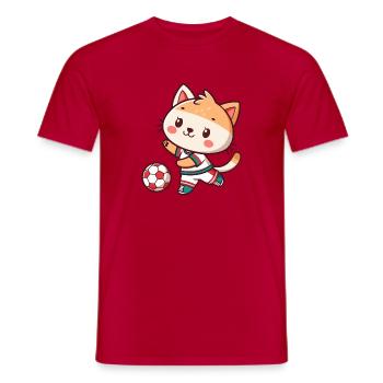 Kitten Beloved Football Player - Men's T-Shirt - red - Front - AI Model Male 178 dark (178cm)