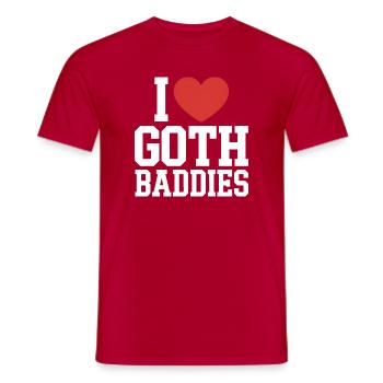 I Love Goth Baddies - Men's T-Shirt - red - Front - AI Model Male 178 dark (178cm)