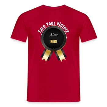 Earn Your Victory – Champion Award | Motivation Ba - Men's T-Shirt - red - Front - AI Model Male 178 dark (178cm)