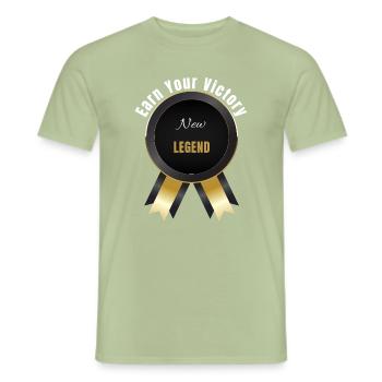 Earn Your Victory – Gewinnerpreis | Erfolg motiviert - Männer T-Shirt - Sage - Vorne - AI Model Male 178 light (178cm)