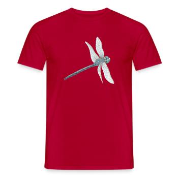 Teal Dragonfly Illustration - Men's T-Shirt - red - Front - AI Model Male 178 dark (178cm)