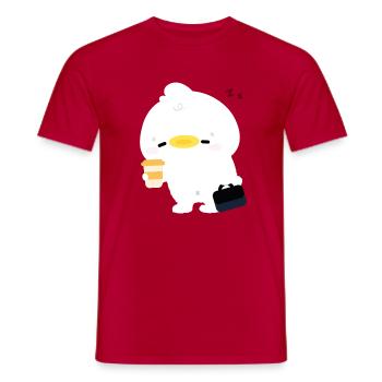 Kawaii Duck Coffee Moment - Men's T-Shirt - red - Front - AI Model Male 178 dark (178cm)