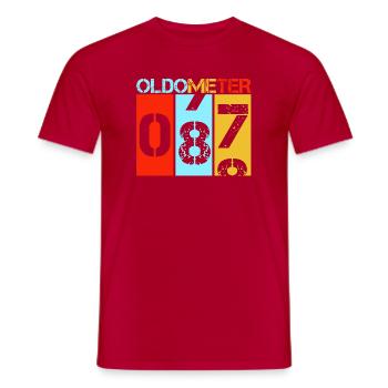 Oldometer 87 Retro Vintage 87th Birthday - Men's T-Shirt - red - Front - AI Model Male 178 dark (178cm)