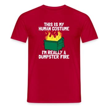 C’est drôle que ce soit mon costume humain pour le ton déchet - T-shirt homme - rouge - Devant - AI Model Male 178 dark (178cm)