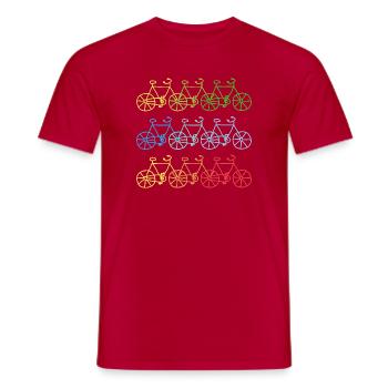 Bunte Fahrräder Fahrrad Geschenk - Männer T-Shirt - Rot - Vorne - AI Model Male 178 dark (178cm)