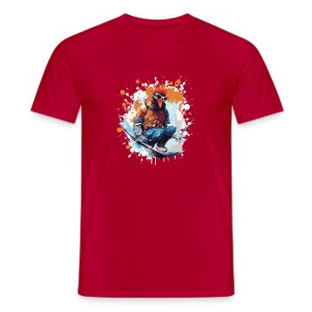 Hahn Snowboard - Männer T-Shirt - Rot - Vorne - AI Model Male 178 dark (178cm)