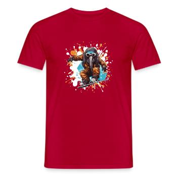 Elefant Snowboard - Männer T-Shirt - Rot - Vorne - AI Model Male 178 dark (178cm)