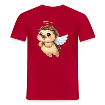 Süßer Igel Cartoon Engel mit Flügeln Freundlich  - Männer T-Shirt - Rot - Vorne - AI Model Male 178 dark (178cm)