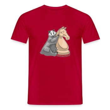 Dachs Schachfigur Springer Schach - Männer T-Shirt - Rot - Vorne - AI Model Male 178 dark (178cm)