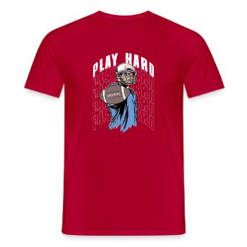 Play Hard Season Football Player Fan - Männer T-Shirt - Rot - Vorne - AI Model Male 178 dark (178cm)