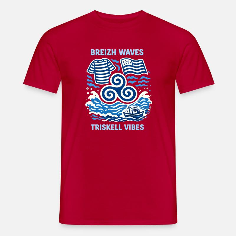Waves Breizh Triskel Vibes Tee - Männer T-Shirt - Rot