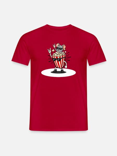 Popcorn Maus Rock Kostüm Lustig - Männer T-Shirt - Rot