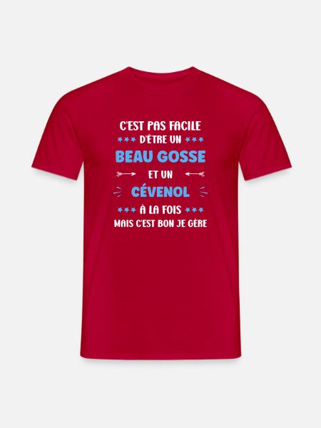 Beau gosse cévenol à la fois - T-shirt homme - rouge
