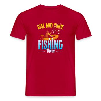 Angler Fischer Petrijünger Spruch Angeln Lustig - Männer T-Shirt - Rot - Vorne - AI Model Male 178 dark (178cm)