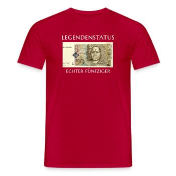 Legend status Real fifties, hand-drawn - Men's T-Shirt - red - Front - AI Model Male 178 dark (178cm)