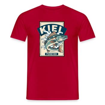 Kiel forever – fish, sea and North German pride - Men's T-Shirt - red - Front - AI Model Male 178 dark (178cm)