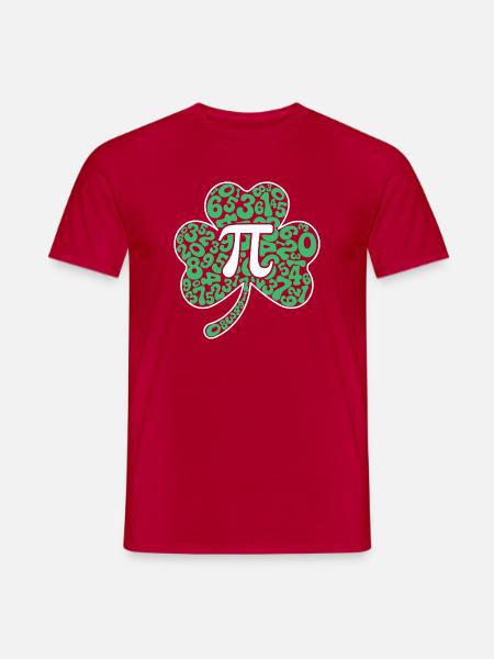 Symbole du trèfle Pi, jour de la Saint-Patrick - T-shirt homme - rouge