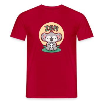 Koala Zen Méditant - T-shirt homme - rouge - Devant - AI Model Male 178 dark (178cm)