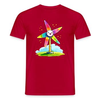 Rainbow Windmill Smile - Men's T-Shirt - red - Front - AI Model Male 178 dark (178cm)