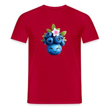 Blueberry Smile Wreath - Men's T-Shirt - red - Front - AI Model Male 178 dark (178cm)
