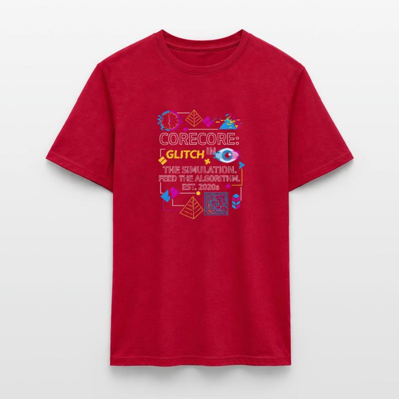 Corecore Glitch Simulation Algorithm Collage Männer T-Shirt