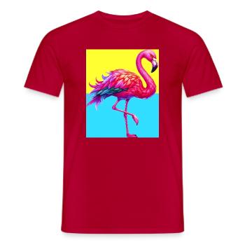 flamingo - Men's T-Shirt - red - Front - AI Model Male 178 dark (178cm)