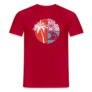 Design de cercle de palmiers tropicaux uniquement à l’ambiance de plage - T-shirt homme - rouge - Devant - AI Model Male 178 dark (178cm)