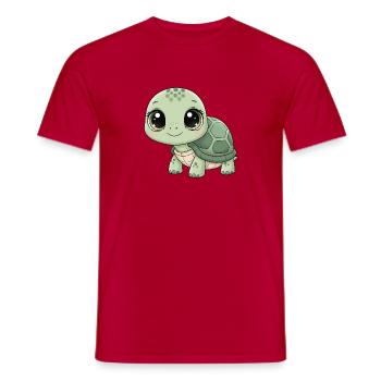 Mintgrüne Kuschelturtle - Männer T-Shirt - Rot - Vorne - AI Model Male 178 dark (178cm)