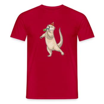 Otter Geburtstag Tröte - Männer T-Shirt - Rot - Vorne - AI Model Male 178 dark (178cm)
