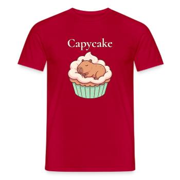 Motif mignon de cupcakes capybara capybara - T-shirt homme - rouge - Devant - AI Model Male 178 dark (178cm)