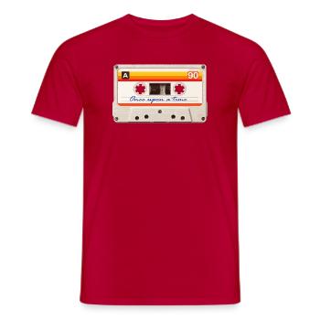 Retro-Kassettenband: 80er-Jahre-Vintage-Mixtape-Ästhetik - Männer T-Shirt - Rot - Vorne - AI Model Male 178 dark (178cm)