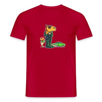Capybara-Secret Agent - Men's T-Shirt - red - Front - AI Model Male 178 dark (178cm)