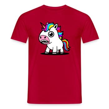 Motif coloré de licorne de dessin animé - T-shirt homme - rouge - Devant - AI Model Male 178 dark (178cm)