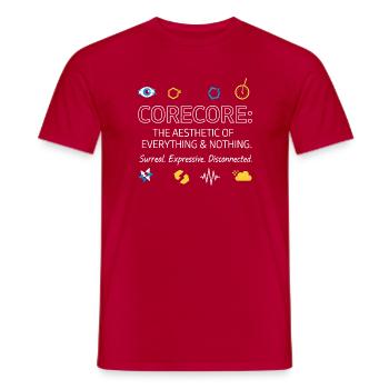 Corecore The Aesthetic of Everything Collage - Men's T-Shirt - red - Front - AI Model Male 178 dark (178cm)