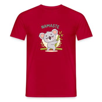 Koala Namaste Pastel Bamboo - Men's T-Shirt - red - Front - AI Model Male 178 dark (178cm)