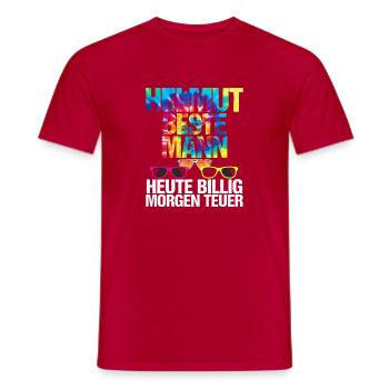Cheap today Expensive tomorrow - Men's T-Shirt - red - Front - AI Model Male 178 dark (178cm)