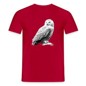 Snowy Owl White Owl Owl Owl Owl Snow Owl - Men's T-Shirt - red - Front - AI Model Male 178 dark (178cm)