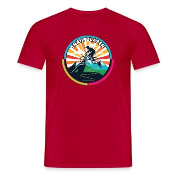 Trail Blazer Mountain Bike Enduro MTB Ride Motif - Men's T-Shirt - red - Front - AI Model Male 178 dark (178cm)